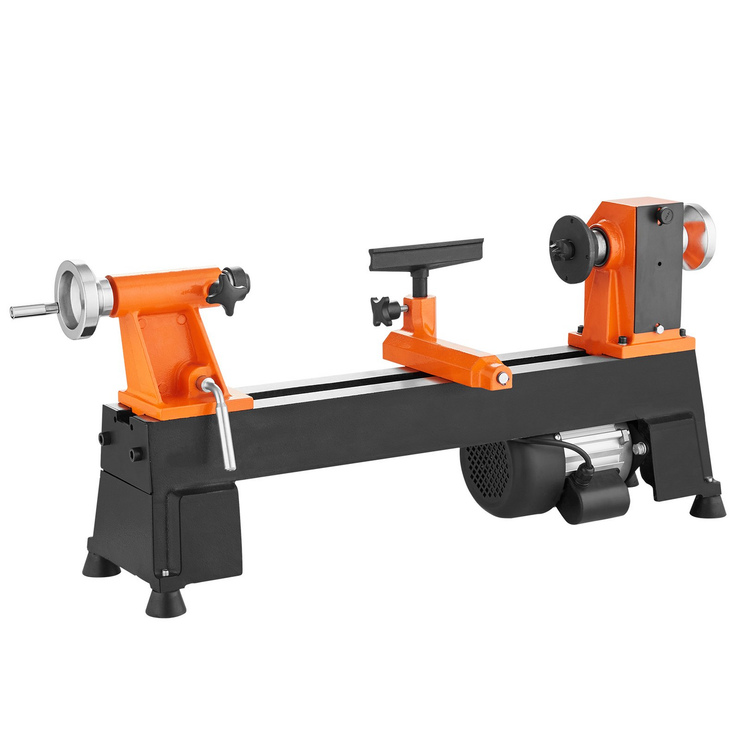 Benchtop Wood Lathe, 10 in x 18 in, 0.5 HP 370W Power Wood Turning Lathe Machine, 5 Variable Speeds 780/1320/1920/2640/3840 RPM with Rod Injection Wrenches Faceplate Foot Pads, for Woodworking