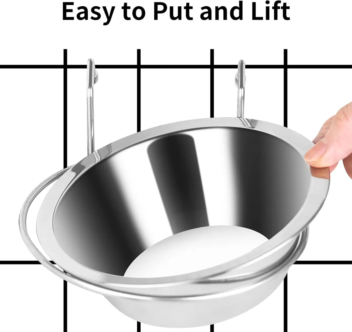 2PCS Kennel Water Bowl Hanging,Stainless Steel Puppy Bowls for Small Dog Cage,Dog Kennel, Dog Crate, Catio Accessories,Dog Crate Water Bowl Dog...