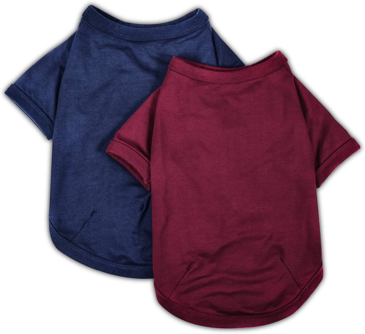 Koneseve 2-Pack Dog Shirt for Small Dogs, Soft Cotton Cat Clothes Plain - S