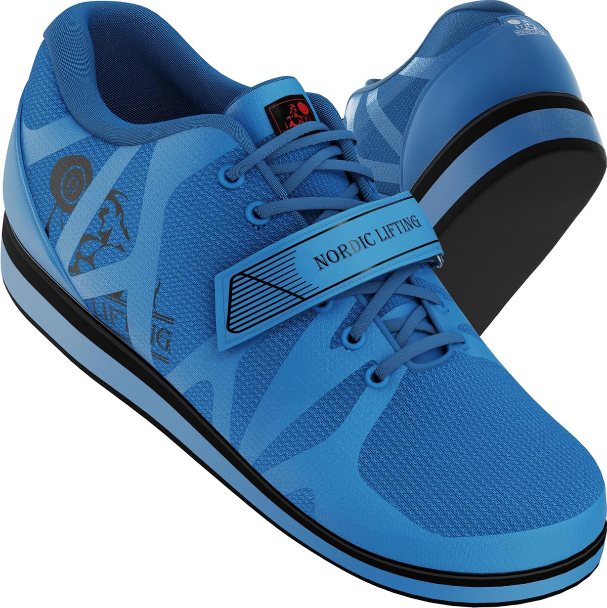 Nordic Lifting MEGIN Deadlift Shoes - Elevated Heel Gym Footwear for Powerlifting, Weightlifting & Strength Training - Non-Slip Sole Lifting Shoes for Men