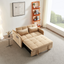 55.5"Twins Pull Out Sofa Bed  Khaki Velvet