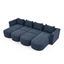 U Shape Sectional Sofa including Two Single Seat, Two Chaises and Two Ottomans, Modular Sofa, DIY Combination, Loop Yarn Fabric, Navy