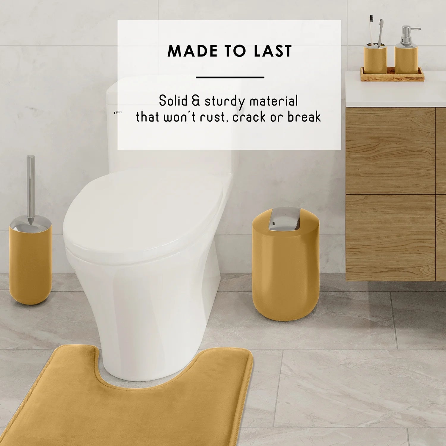 Hearth & Harbor 20 Piece Bathroom Accessories Set, Gold Bathroom Decor Set