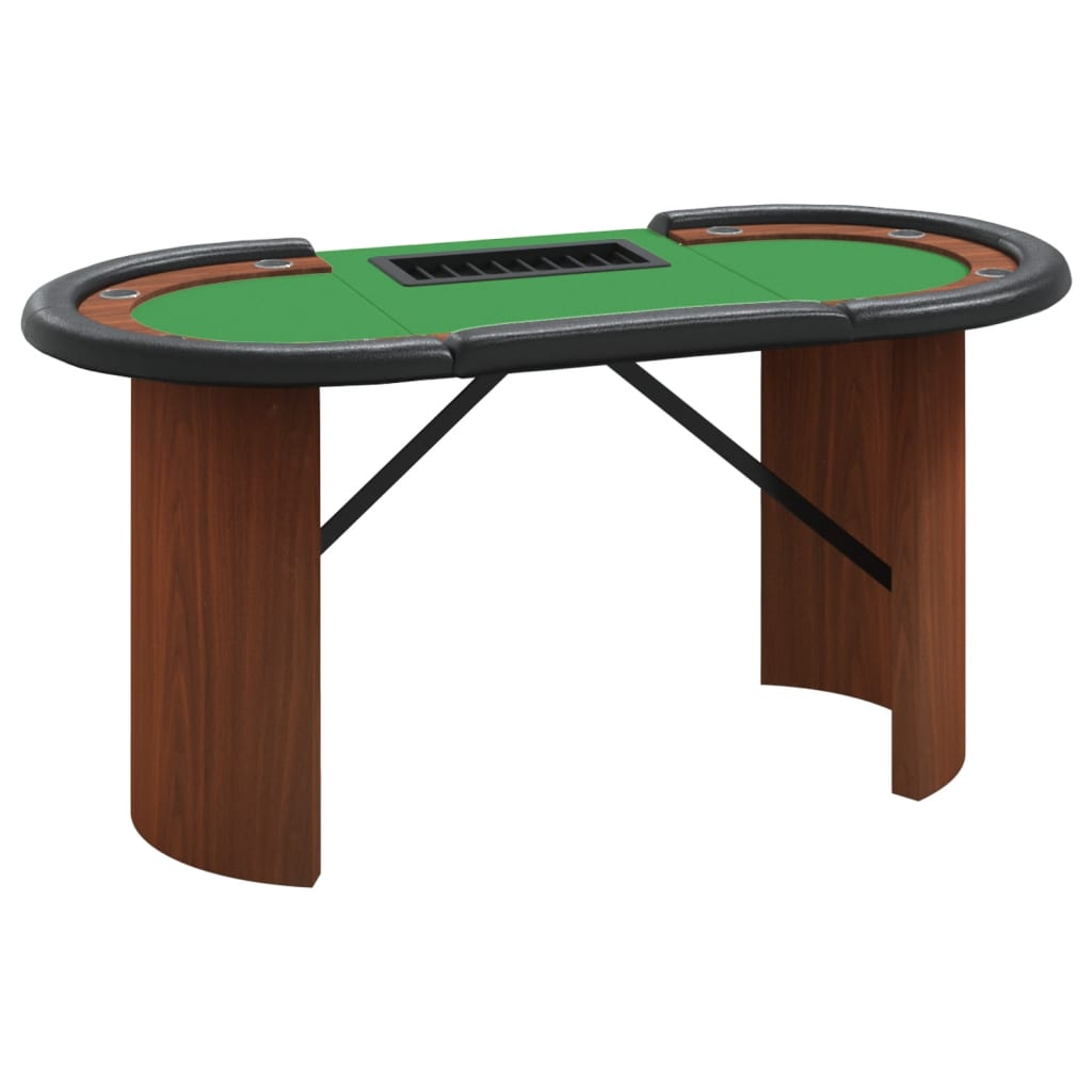 XL 10-Player Poker Table with Chip Tray Green 63"x31.5"x29.5"