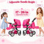 Fash N Kolor Foldable Pram for Baby Doll with Polka Dots Design with Swiveling Wheel Adjustable Handle