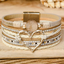 Bohemian Heart Rhinestone Magnetic Buckle Bracelet