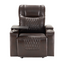 Power Motion Recliner with USB Charging Port and Hidden Arm Storage 2 Convenient Cup Holders Design and 360° Swivel Tray Table,Brown