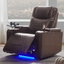 Power Motion Recliner with USB Charging Port and Hidden Arm Storage 2 Convenient Cup Holders Design and 360° Swivel Tray Table,Brown