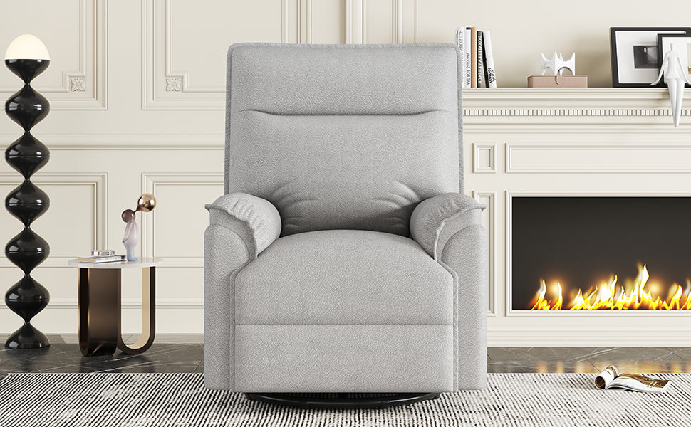 360 Degree Swivel Recliner Manual Recliner Chair Theater Recliner Sofa for Living Room, Grey