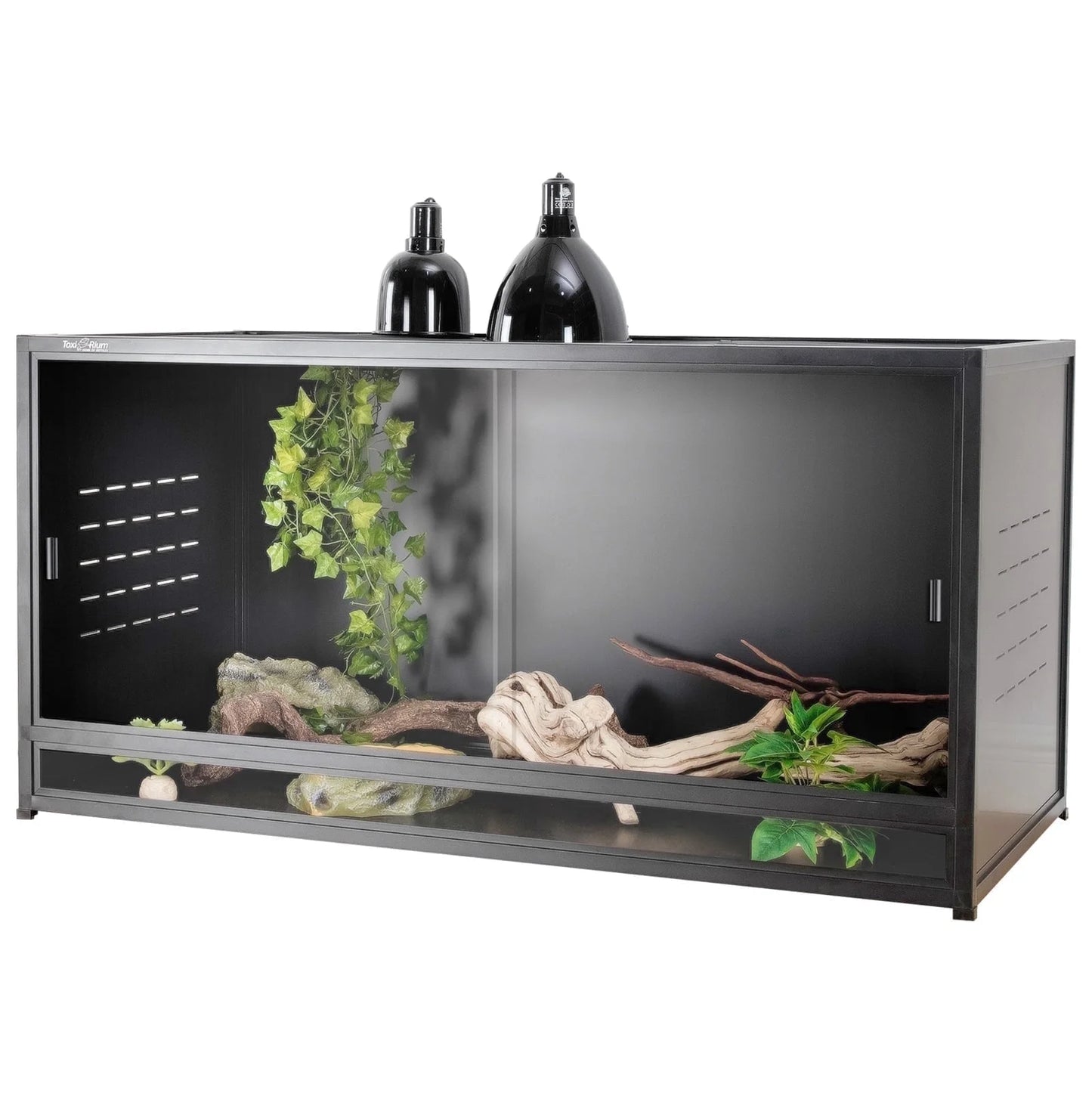 Toxirium 44X20X20 Inch 76 Gallon PVC Reptilie Terrarium, Stackable Enclosure with Sliding Doors for Bearded Dragons, Lizards and Snakes