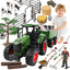 Peagprav Farm Animal Tractor Toys Playset-16.5 Inches Tractor with Trailer Fence,Farmer,Tree,Cow,Farm Toy Set for Boys Girls Kids Toddlers Age 3-7 Years Old