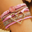 Bohemian Heart Rhinestone Magnetic Buckle Bracelet