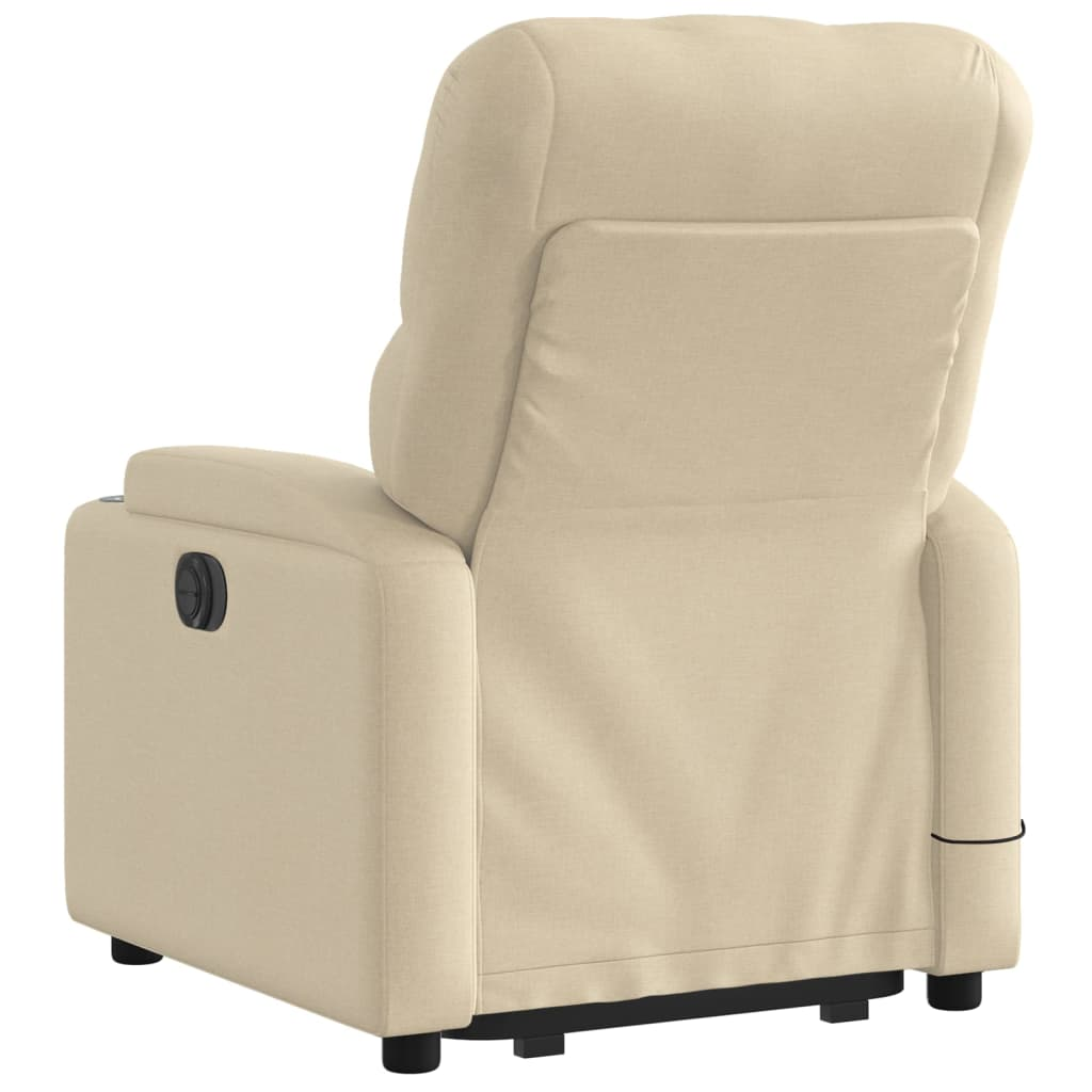 XL Stand up Massage Recliner Chair Cream Fabric