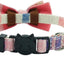 Cat Collar Breakaway with Bell and Bow Tie, Plaid Design Adjustable Safety Kitty Kitten Collars(6.8-10.8In)(Pink Plaid 2)