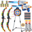 Huge Wave 2 Pack Bow and Arrow Sets for Boys Aged 5-12, Kids Light up Archery Set Shooting Toys, Indoor Outdoor Shooting Target Games for Christmas Birthday Gift