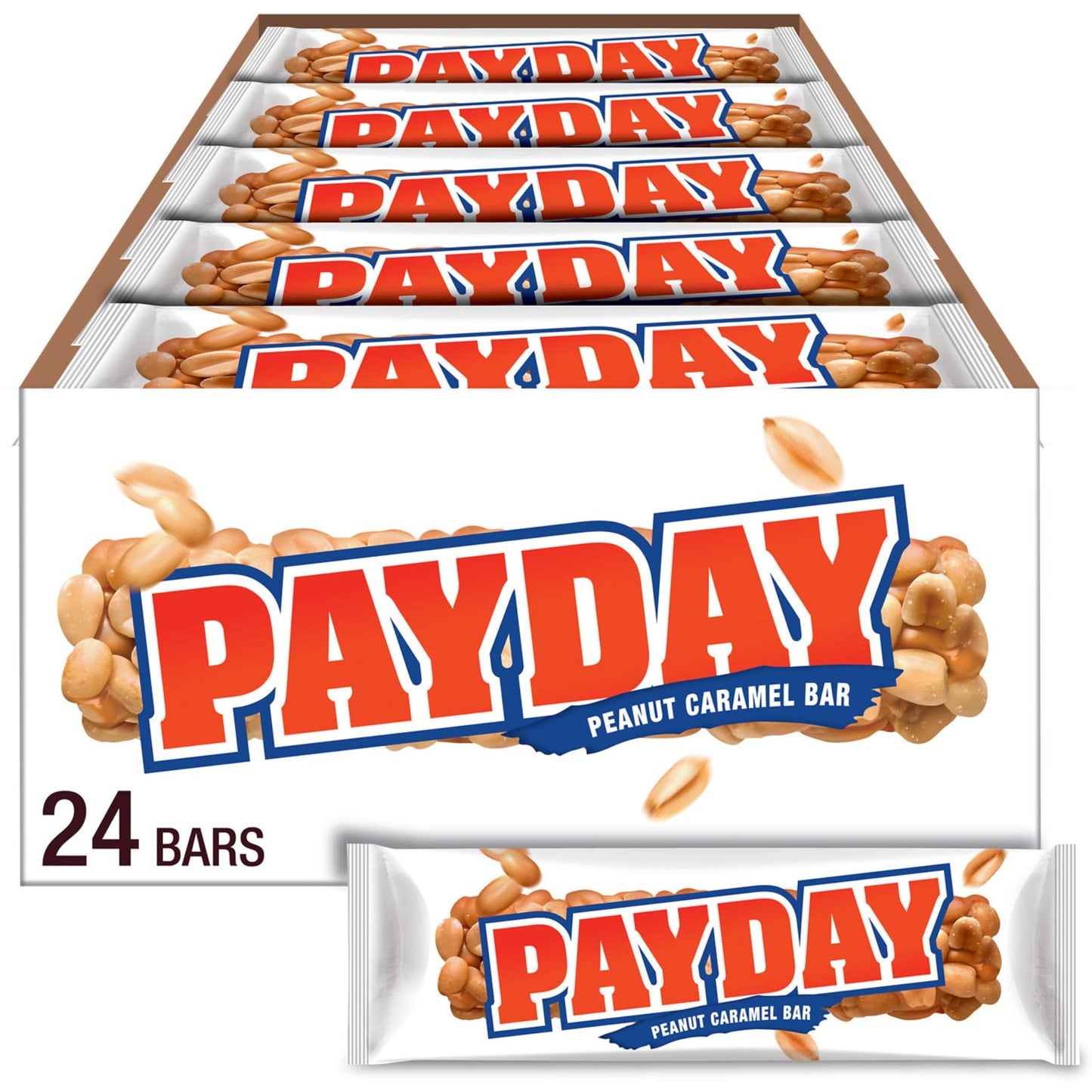 Payday Peanut Caramel Candy Bars, 1.85 Oz (24 Count)