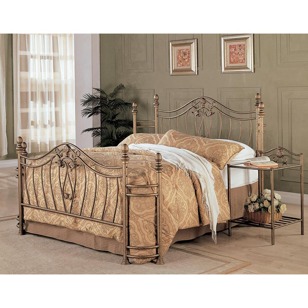 Sydney Eastern King Bed Antique Brushed Gold