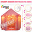 Princess Castle Playhouse Tent for Girls with LED Star Lights – Indoor & Outdoor Large Kids Play Tent for Imaginative Games – Princess Tent, 230 Polyester Taffeta. Pink 55"X53".