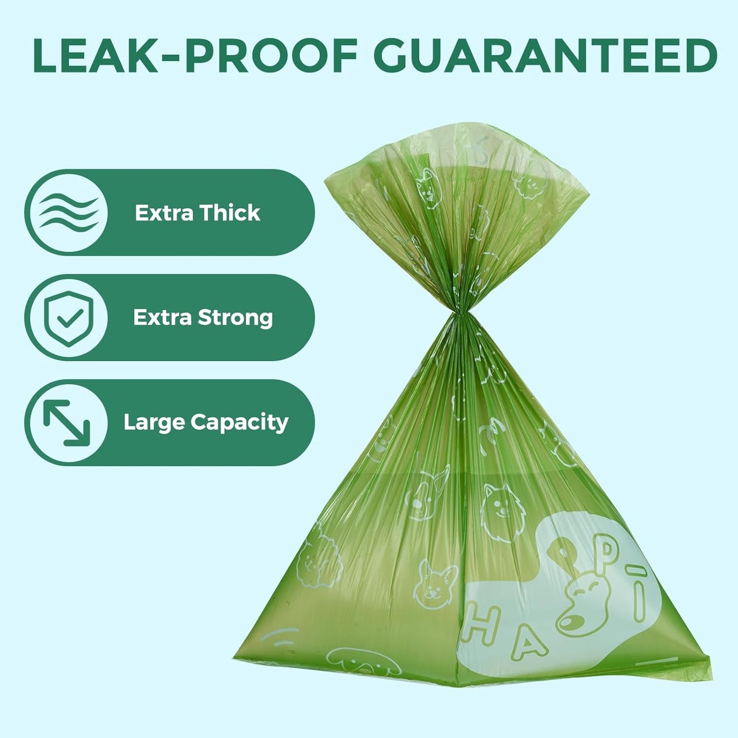 Dyforce Dog Poop Bags Rolls with Dispenser 600 Count Value Pack | Extra Thick Strong Leak Proof Poop Bags for Dogs Doggy with Holder, Scented Pet Waste Cat Litter Bags 9X13" Bulk