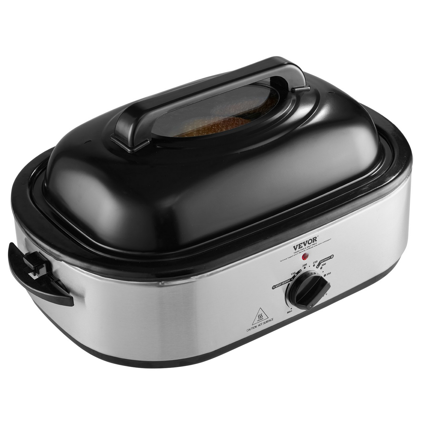 Electric Roaster Oven, 18 QT Turkey Roaster Oven with Self-Basting Lid, 1450W Roaster Oven with Defrost & Warm Function, Adjustable Temperature, Removable Pan & Rack, Fits Turkeys Up to 22LBS