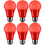 22-Watt Equivalent A19 LED Red Light Bulbs Medium E26 Base in Red (6-Pack)