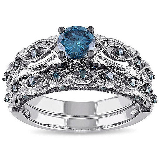 Oceanika Sapphire Crystal Filigree Ring With Band