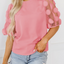 Aliza Applique Mesh Half Sleeve Blouse