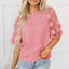 Aliza Applique Mesh Half Sleeve Blouse