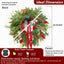 Christmas Wreath with Lights,Outdoor Pre-Lit Christmas Wreaths for Front Door-24 Inch Xmas Door Wreath with Pine Needles Pine Cones and Red Berries- Farmhouse Home Christmas Decorations
