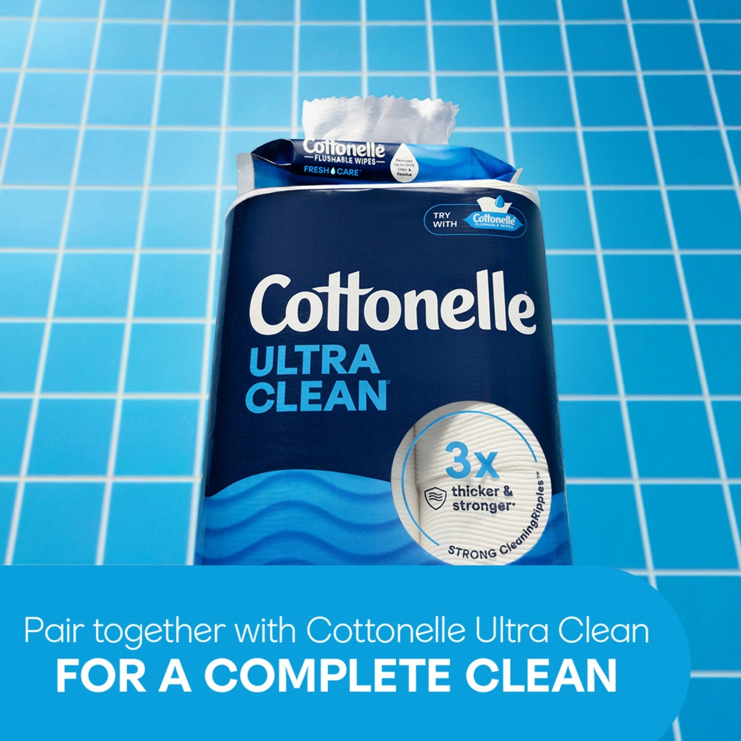 Cottonelle Ultra Clean Toilet Paper, Strong Toilet Tissue, 36 Mega Rolls