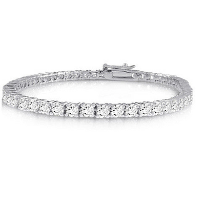 Brilliant Bracelet - A 14kt Gold Plated Brilliant Cut and Shine Diamond CZ Tennis Bracelet