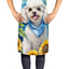 White Poodle in Sunflowers Apron