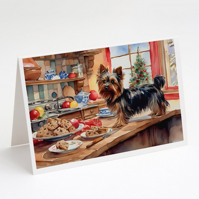 Yorkshire Terrier Yorkie Christmas Cookies Greeting Cards Pack of 8