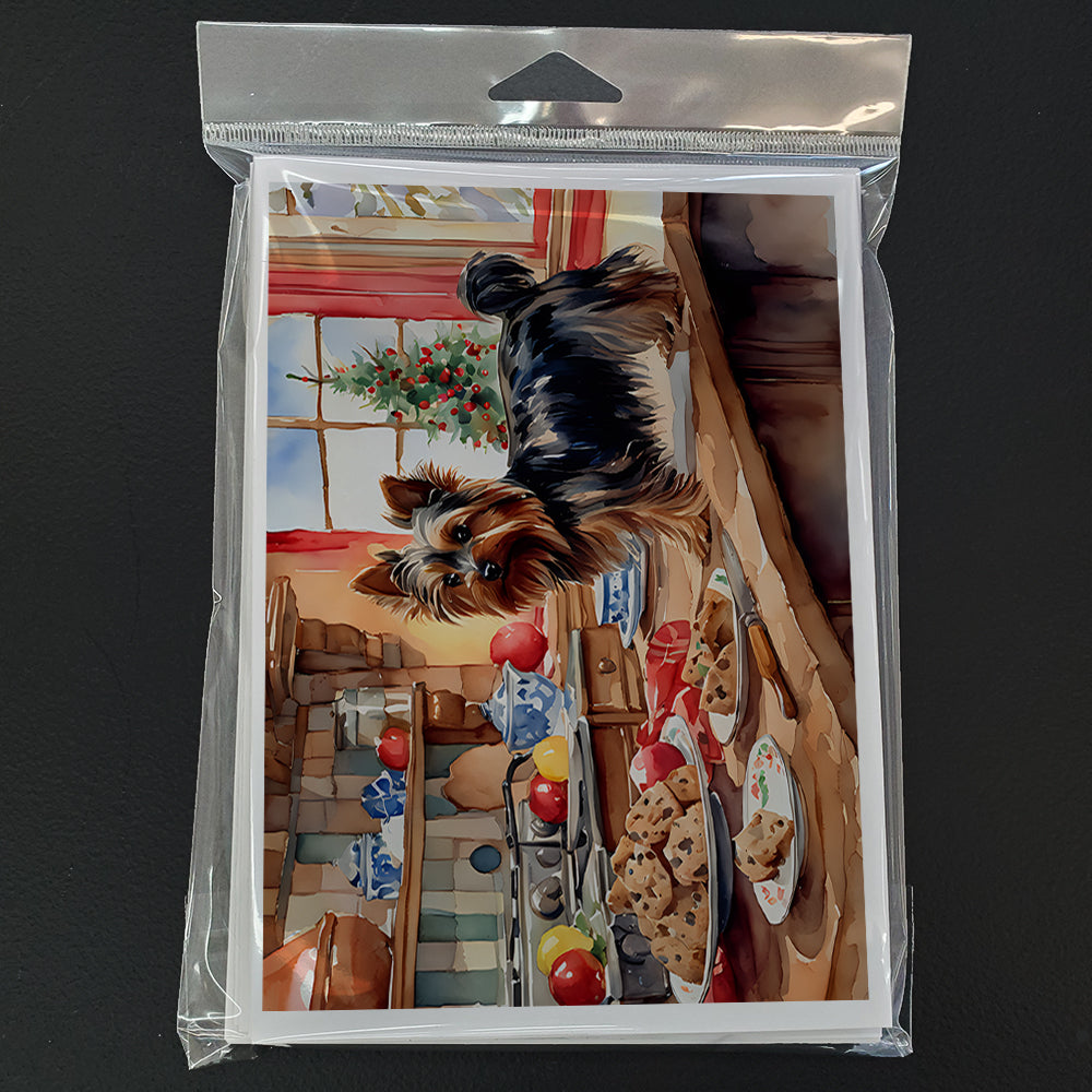 Yorkshire Terrier Yorkie Christmas Cookies Greeting Cards Pack of 8