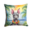 American Hairless Terrier Luau Throw Pillow