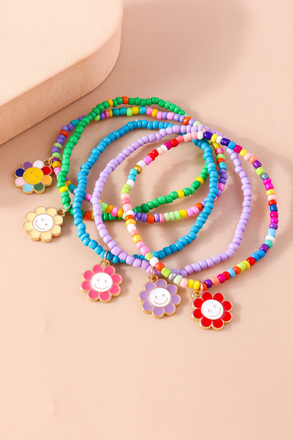 Smiley Flower Beaded Bracelet