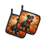 Airedale Terrier Fall Pair of Pot Holders