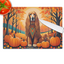 Afghan Hound Fall Glass Cutting Board