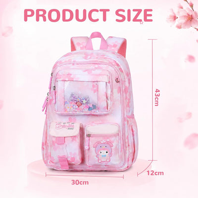 GOKTOW Girls Backpack School Bag for Students Kids Book Bag with Multiple Pockets Splash-Proof Children'S Backpack