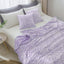 FY FIBER HOUSE Flannel Fleece Throw Microfiber Blanket with 3D Cheetah Print, 90"X90", Purple