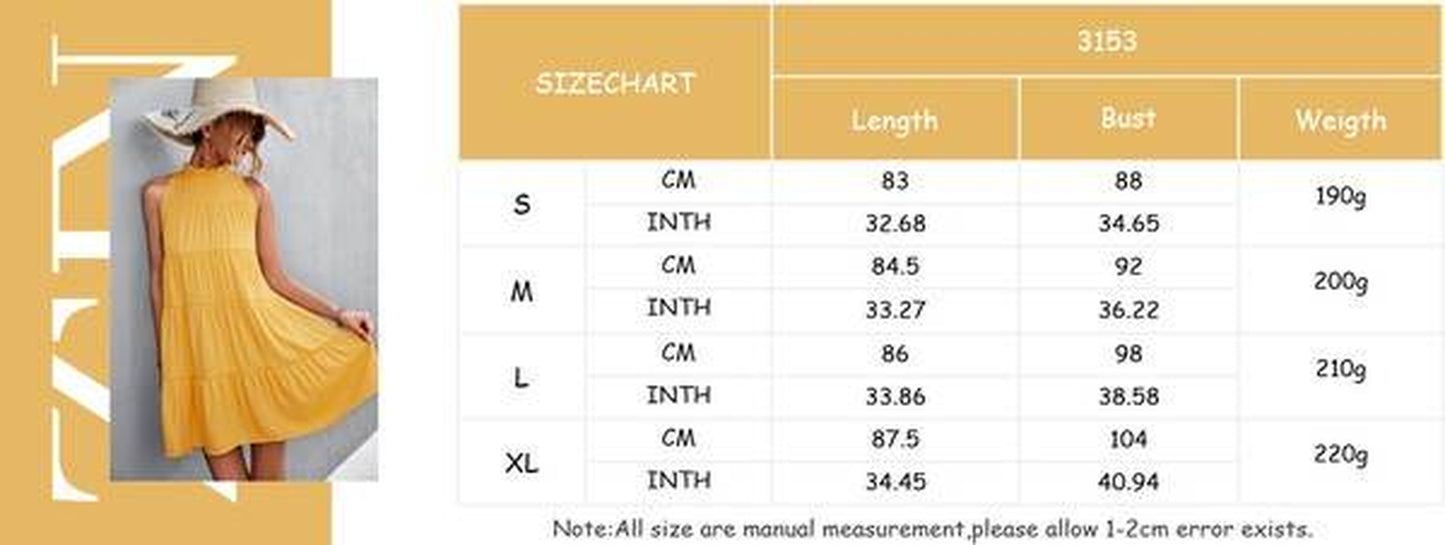 Women'S Sleeveless Halter Dress A-Line Dress
