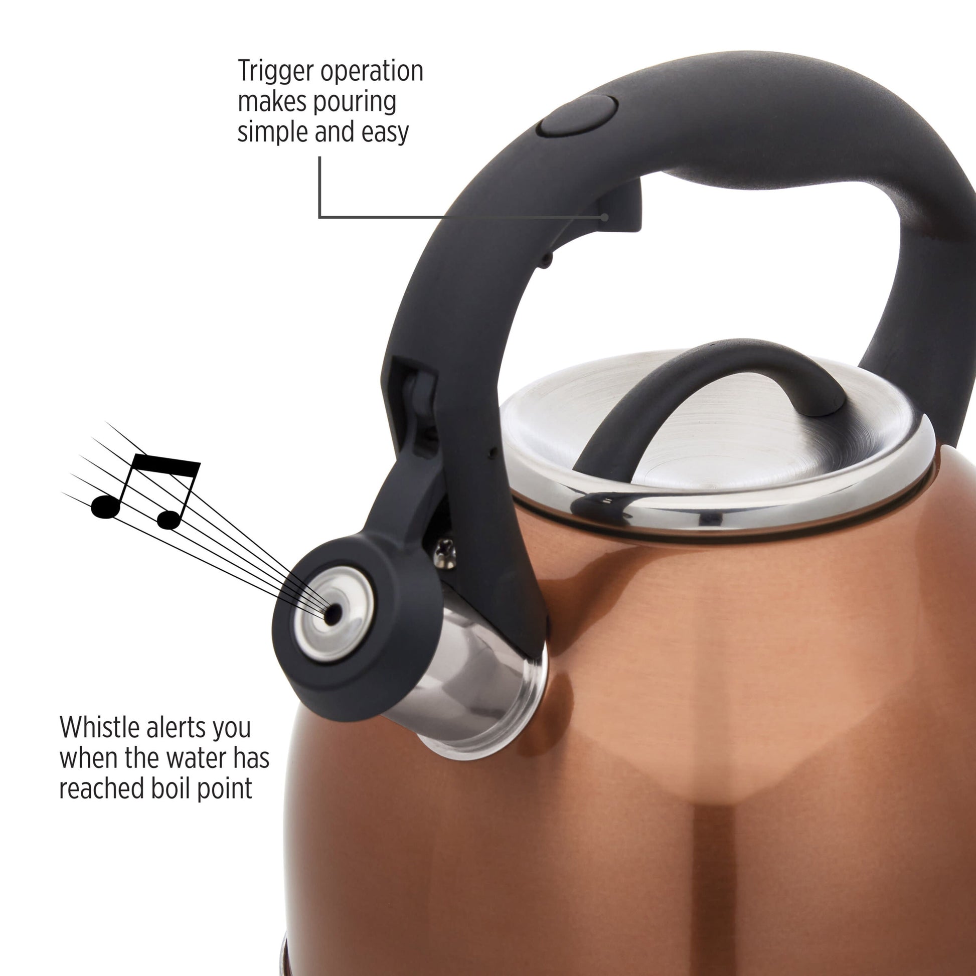 Copco 2.5-Quart Stainless Steel Tea Kettle Copper