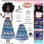 Dollbie 6 Pack African American Fashion Dolls Set with Mix & Match Outfits – 11.5" Posable Black Dolls & 5 Accessories Each (Crown, Necklace, Headscarf & More) + Pink Gift Case