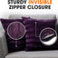 Cheer Collection Faux Fur Throw Pillows - Decorative Pillows for Couch, Bed Throw Pillows, Purple Accent Pillows for Bedroom or Living Room Aesthetic, Set of 2 Furry Throw Pillows, 18”X18”