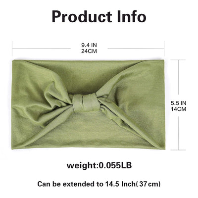 Gili 6 Pack Wide Headbands for Women Non Slip Soft Elastic Hair Bands Yoga Running Sports Workout Gym Head Wraps, Knotted Cotton Cloth African Turbans Bandana (With 6 Pcs Hair Ties)