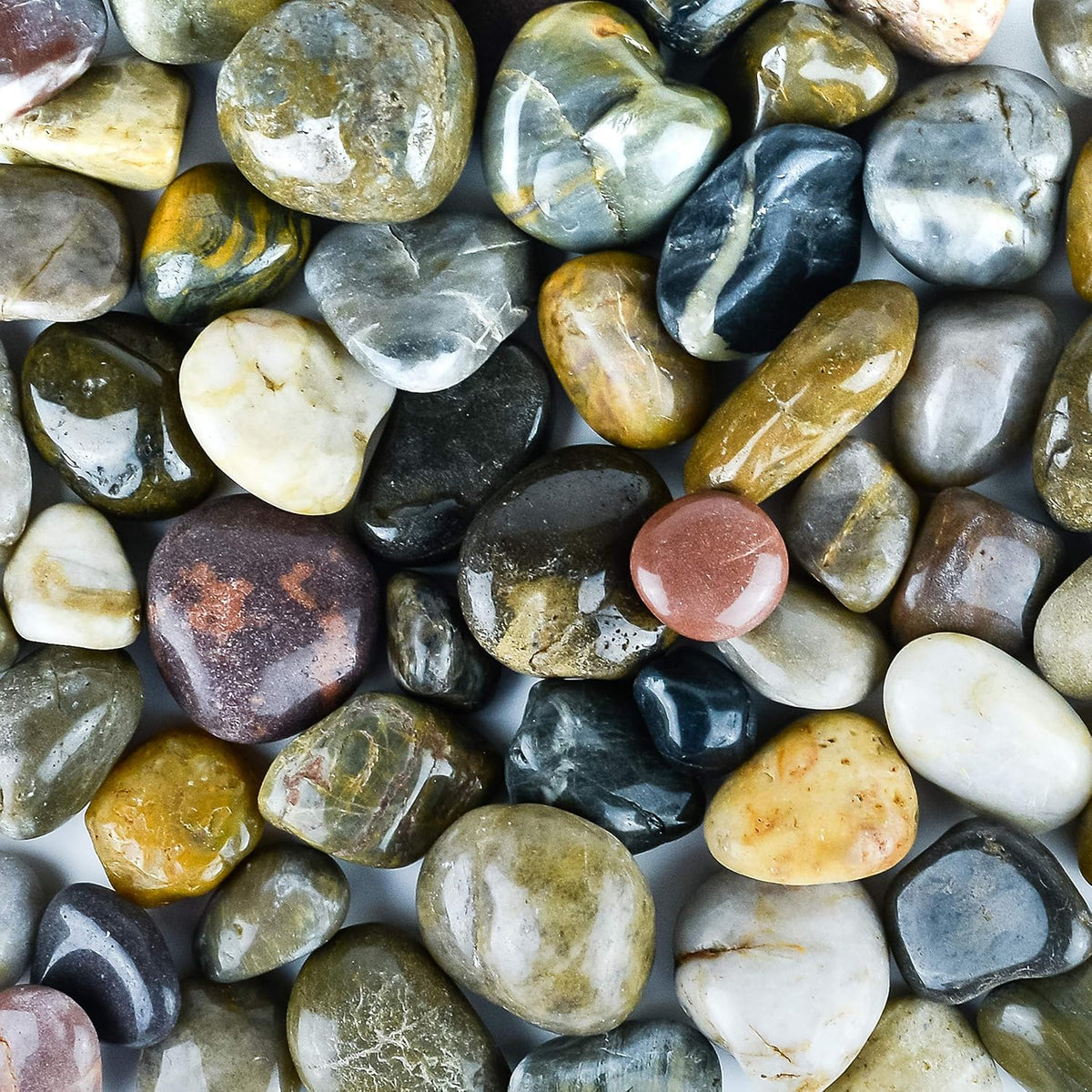 5 Lbs Approx. 82 River Rocks Stones for Plants Pebbles for Indoor Plants | Aquarium Fish Tank Rocks | Polished Decorative Rocks for Vases (1.6-2.4 Inches)
