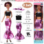 Dollbie 6 Pack African American Fashion Dolls Set with Mix & Match Outfits – 11.5" Posable Black Dolls & 5 Accessories Each (Crown, Necklace, Headscarf & More) + Pink Gift Case