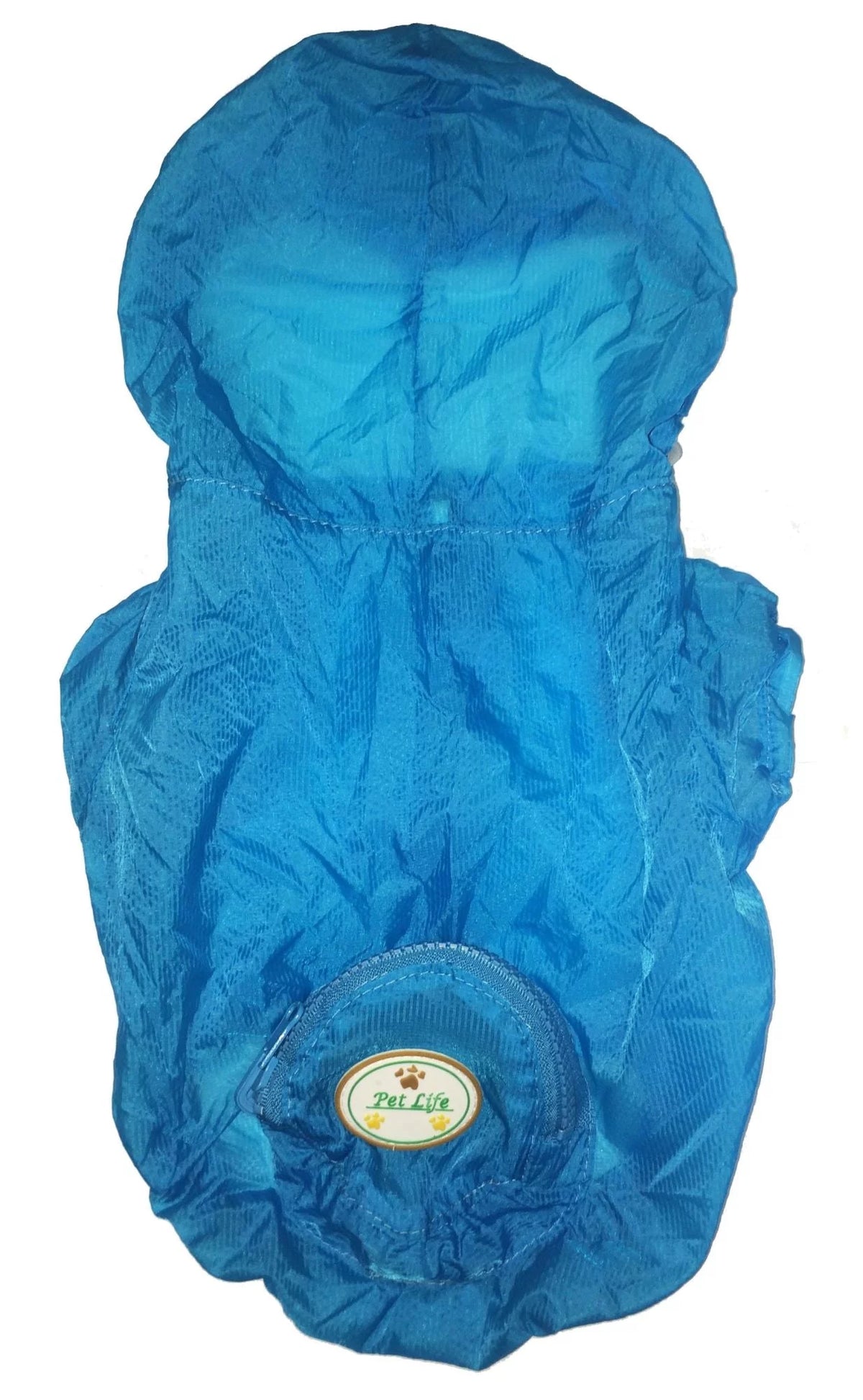 Thunder-Paw Adjustable Zippered Folding Travel Dog Raincoat,Blue,X-Small