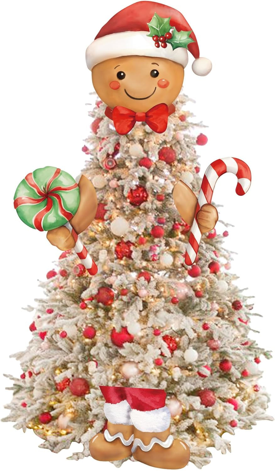 Vloso Gingerbread Christmas Tree Topper, Gingerbread Christmas Decorations