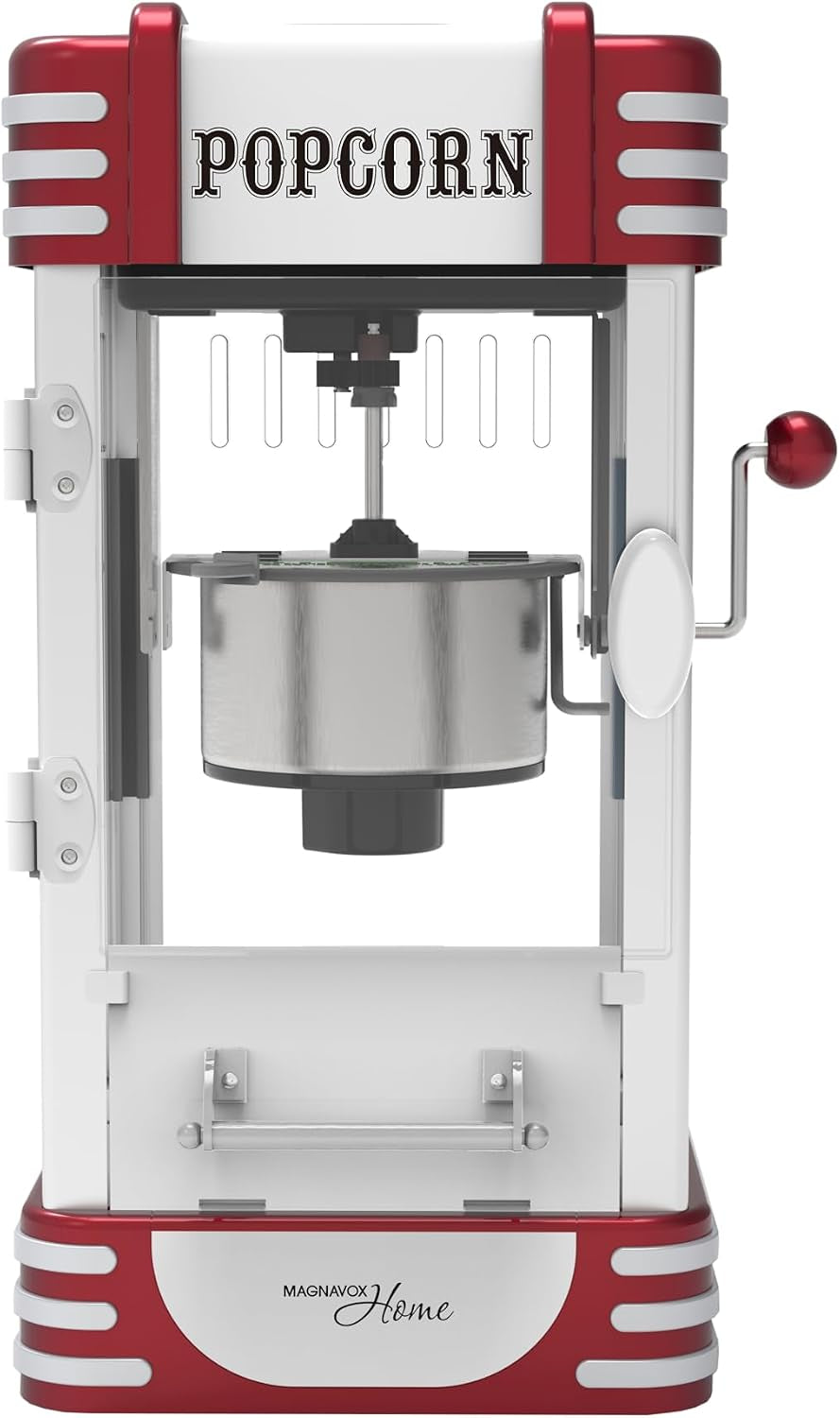 MAGNAVOX HOME MHPM0250, Popcorn Maker Machine, Movie Theater/Cinema Style with 2-Sided Serving Scoop. 2.5 Ounce, Red